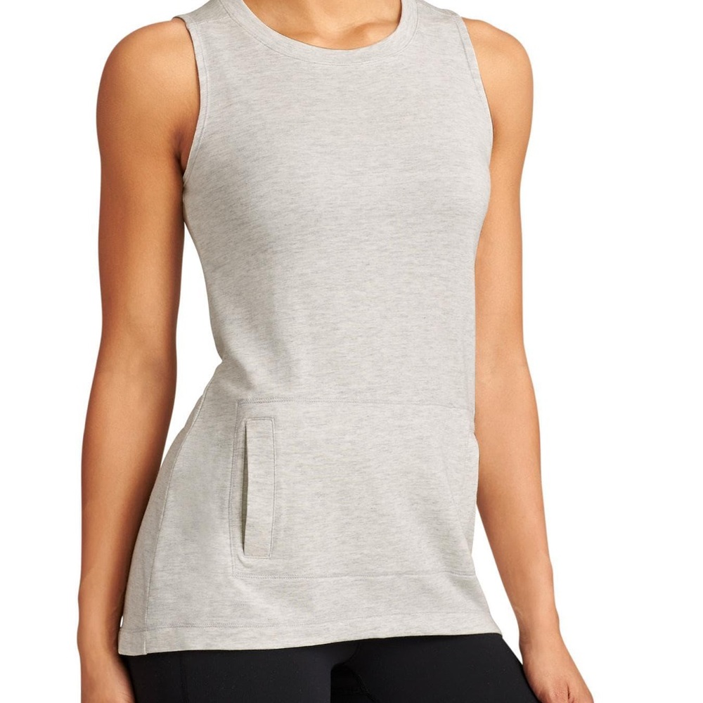 Athleta Gray Cutaway Sweatshirt Tank Pullover Sz.XXS